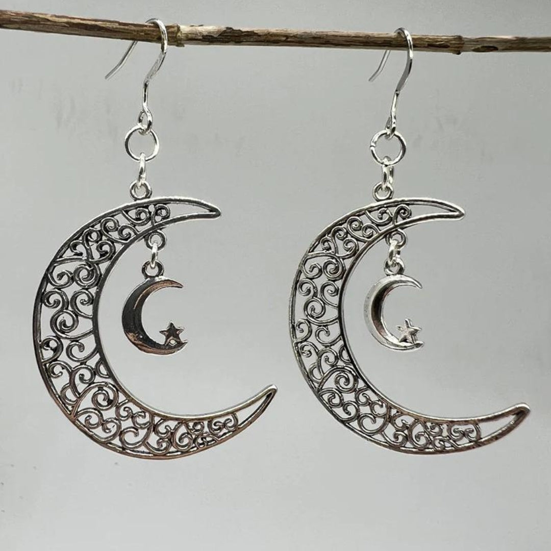 Orecchini luna in argento