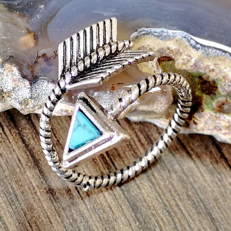 Anello freccia vintage turchese in argento sterling